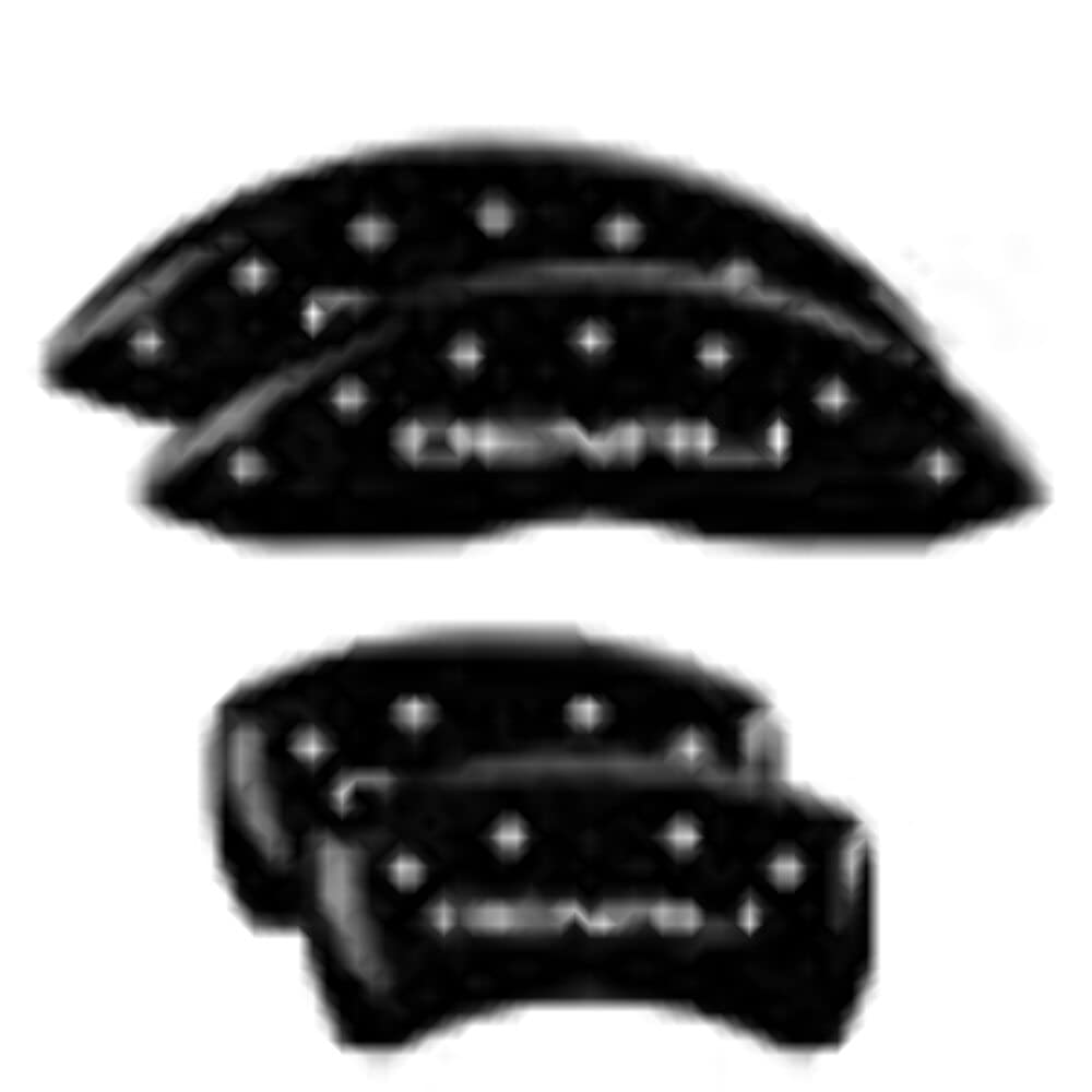 Mgp Caliper Covers 34218Sdnlbk Denali Black Powder Coat Finish, Silver Characters, Set Of 4