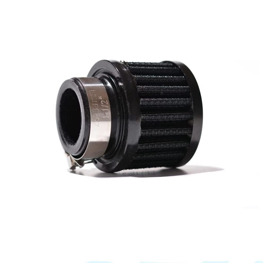 25Mm Air Intake Filter 1' Inlet Dia Air Intake Cone Universal Filter Parts With Adjustable Clamp (Black)