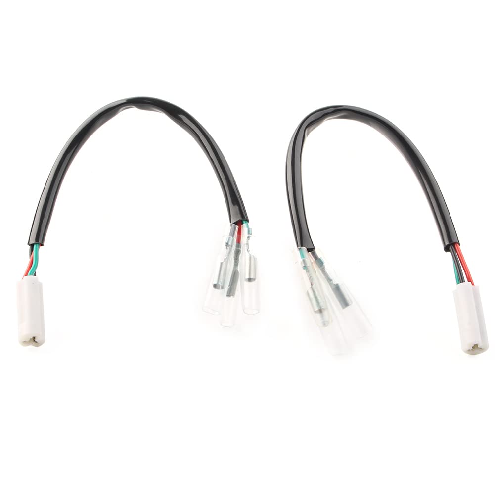 Three T 2 Pcs Turn Signal Wiring Harness 3 Wire Plug And Play Turn Signal Splitter Harness Y-Adapter For Yamaha R1 R3 R6 Fz1 Fz6 Fz07 Fz09