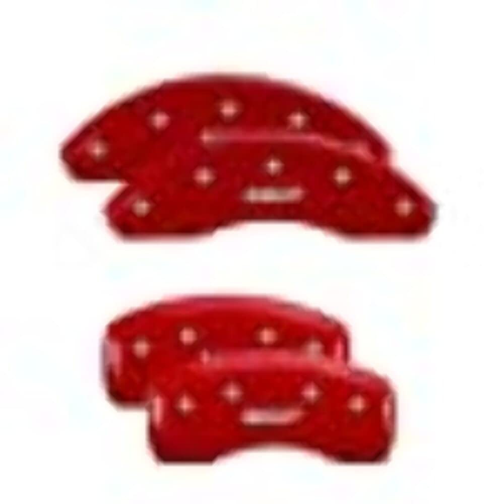 Mgp Caliper Covers 26222Smgprd Mgp Red Powder Coat Finish, Silver Characters, Set Of 4