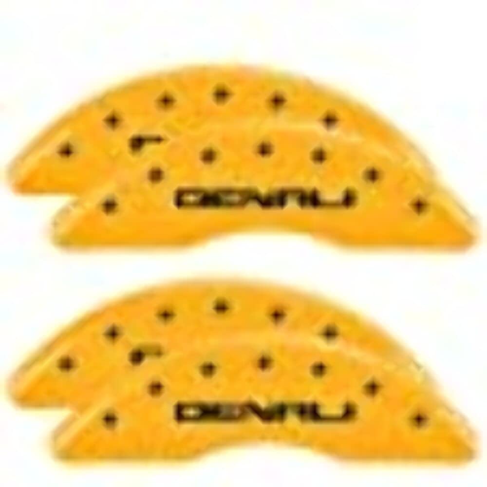 Mgp Caliper Covers 34219Sdnlyl Denali Yellow Powder Coat Finish, Black Characters, Set Of 4