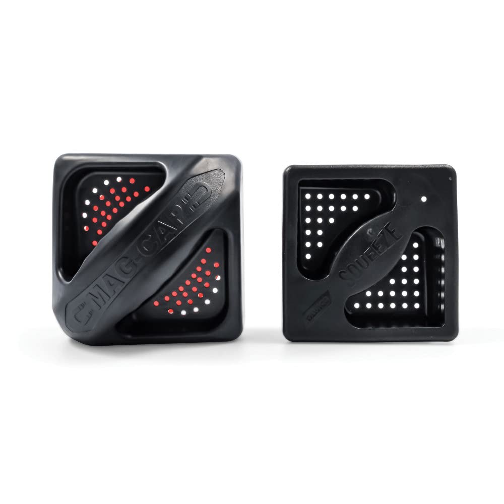 Camco 40310 Heavy Duty Plastic Magnetic Vented Rv Bumper Cap Set With Airflow Vent Holes And No Insect Screen For 4 Inch Square Bumpers, Black