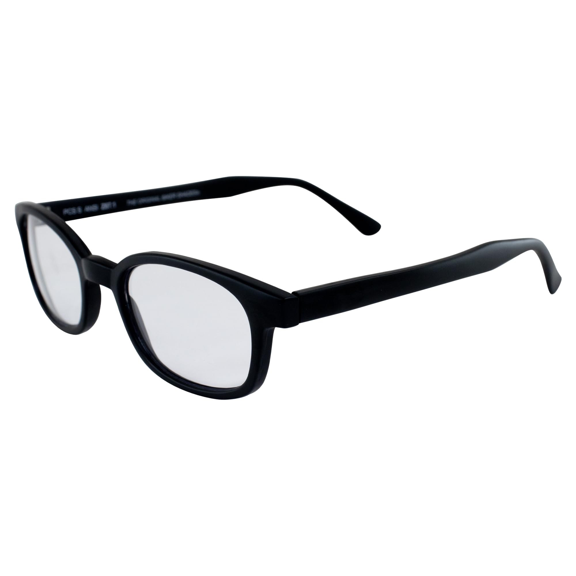 X-Kd'S Unisex-Adult Biker Sunglasses Matte Black/Clear Lens