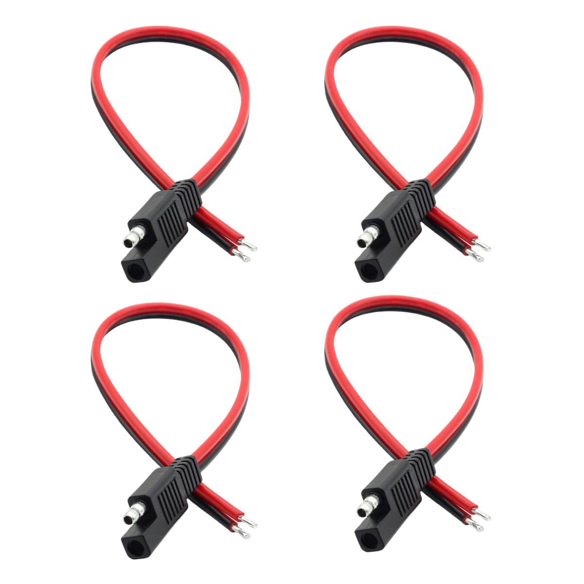 Sae Extension Cable, Sae Connector Quick Disconnect Plug Extension Cable For Automotive, Rv, Motorcycle Cars Tractor, Solar Panel Panel Sae Plug (4 Pcs 1 Feet)