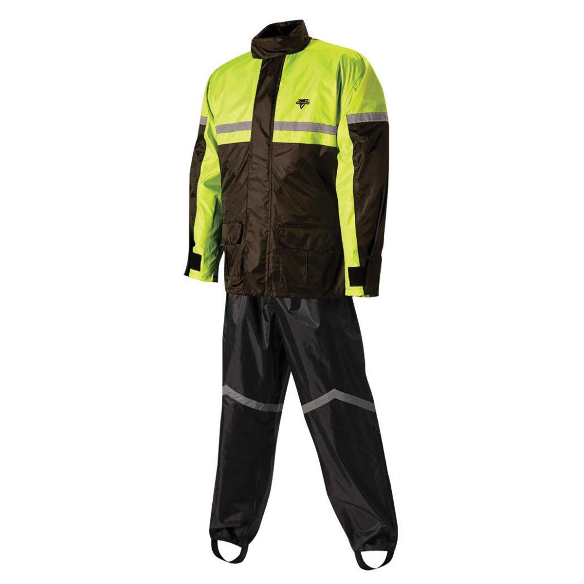 Nelson Rigg Stormrider Rain Suit; 100% Waterproof, Pants And Jacket Included With Reflective Striping (Hi-Vis Yellow/Black, Large)