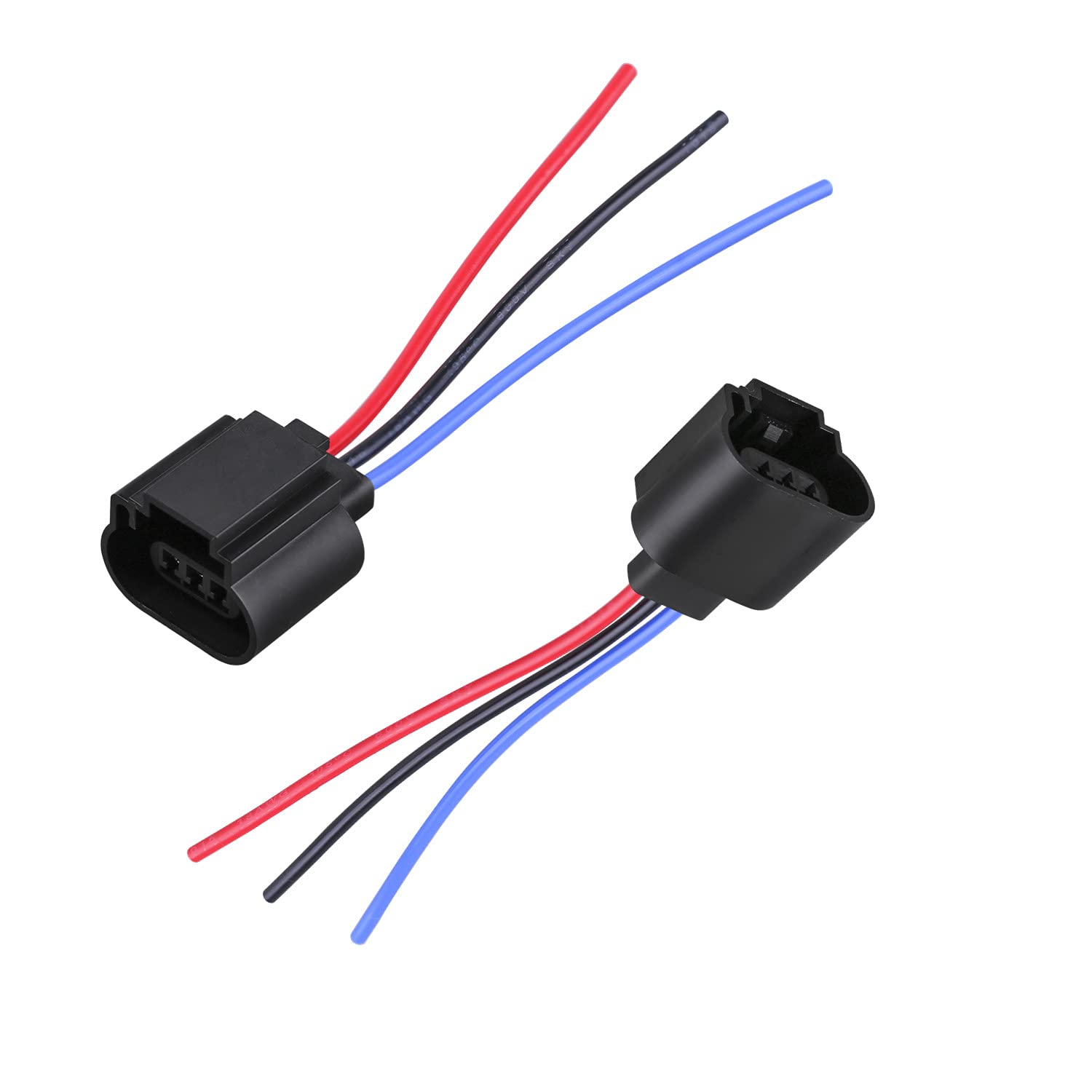 Alla Lighting 9008 H13 Socket Female Adapter Wiring Harness Wire For H13Ll Fog Lights Lamps Bulbs (2Pcs/Pk)