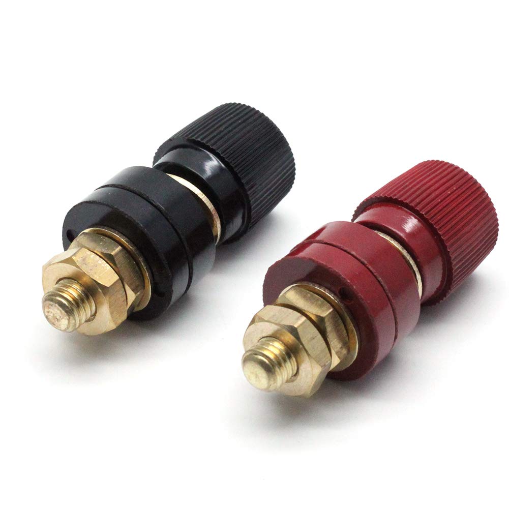 Lc Lictop 5/16” Stud Premium Remote Battery Power Junction Post Connector Terminal Kit,Pack Of 2 (8Mm Red & Black)