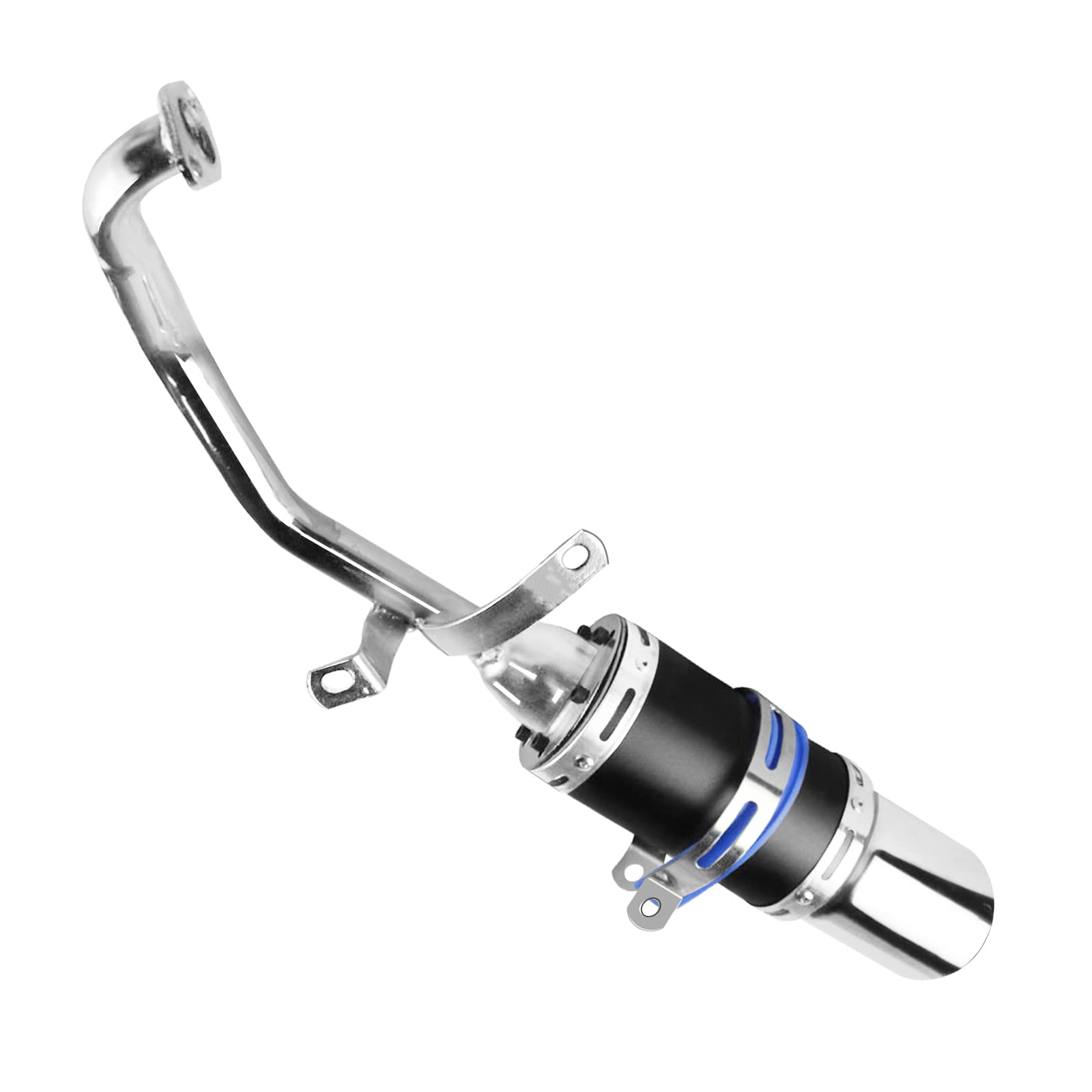 FLYPIG GY6 150cc Muffler Exhaust Pipe Kit for Chinese Scooter, ATV, Moped - Shorty Replacement for 125cc/150cc Models (Black)