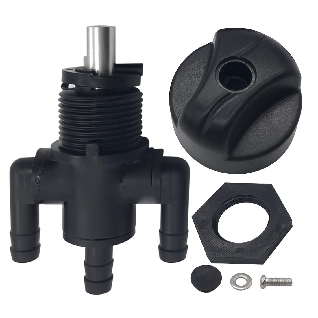 3-Way Fuel Shut Off Valve Petcock For Polaris Xplorer 300 400 400L 4X4 Magnum 500 & Knob Nut
