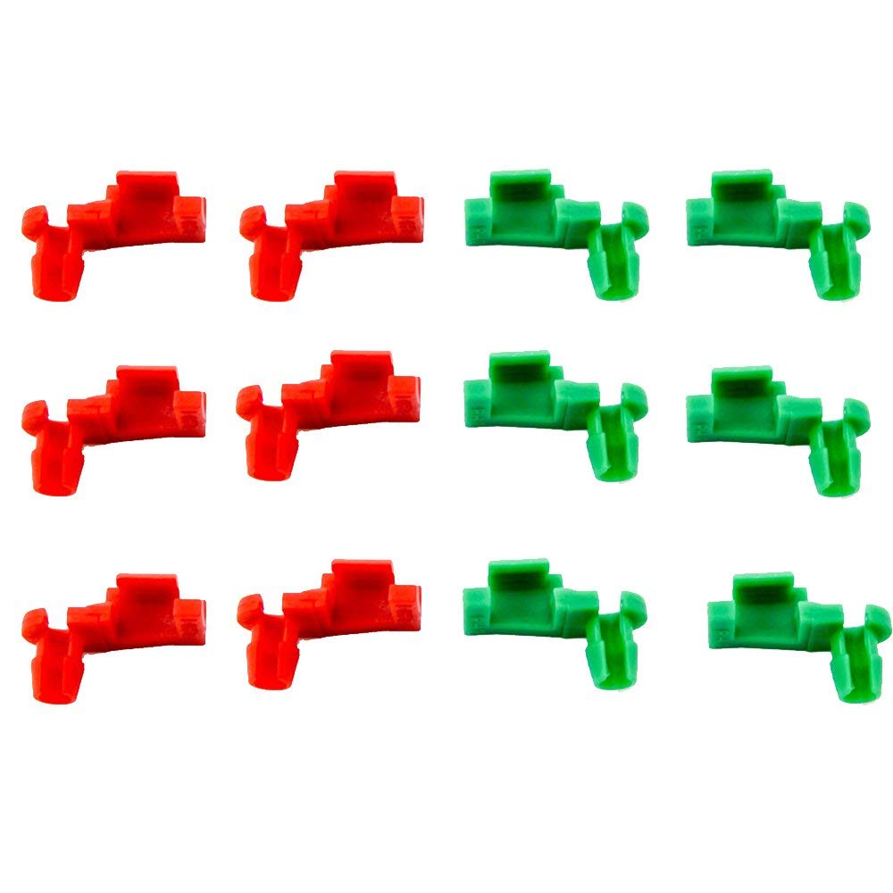 ANTS PART Tailgate Handle Rod Clips for 1999-2007 Chevy Silverado GMC Sierra - OEM Replacement, 6 Pairs, Green & Red