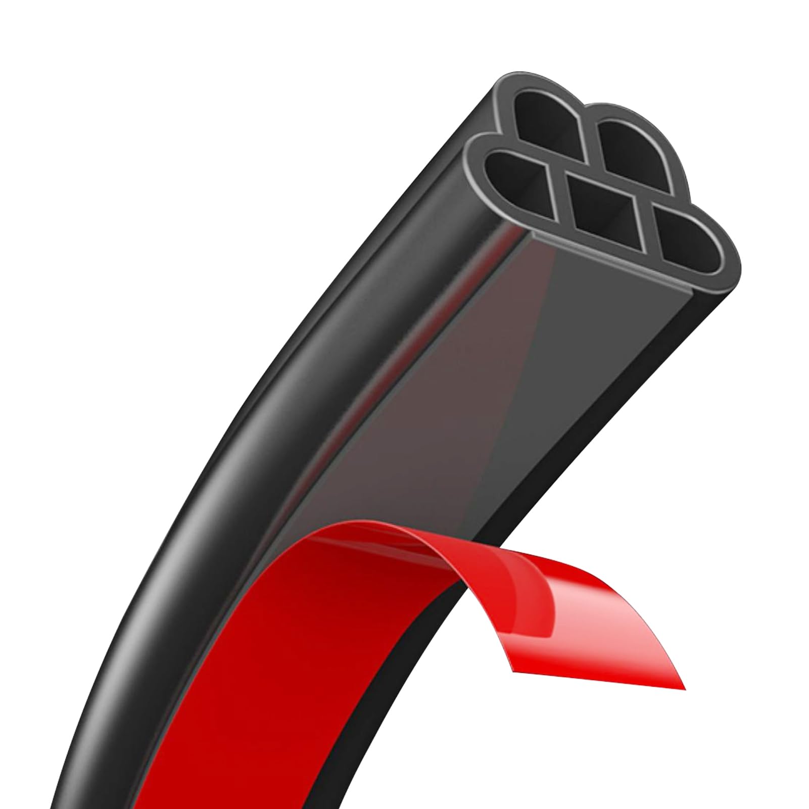 52.5Ft Car Door Rubber Seal Strip Car Weather Stripping Double Layer Universal Self Adhesive Auto Door Soundproofing Weatherstrip For Car Door Hood Tailgate