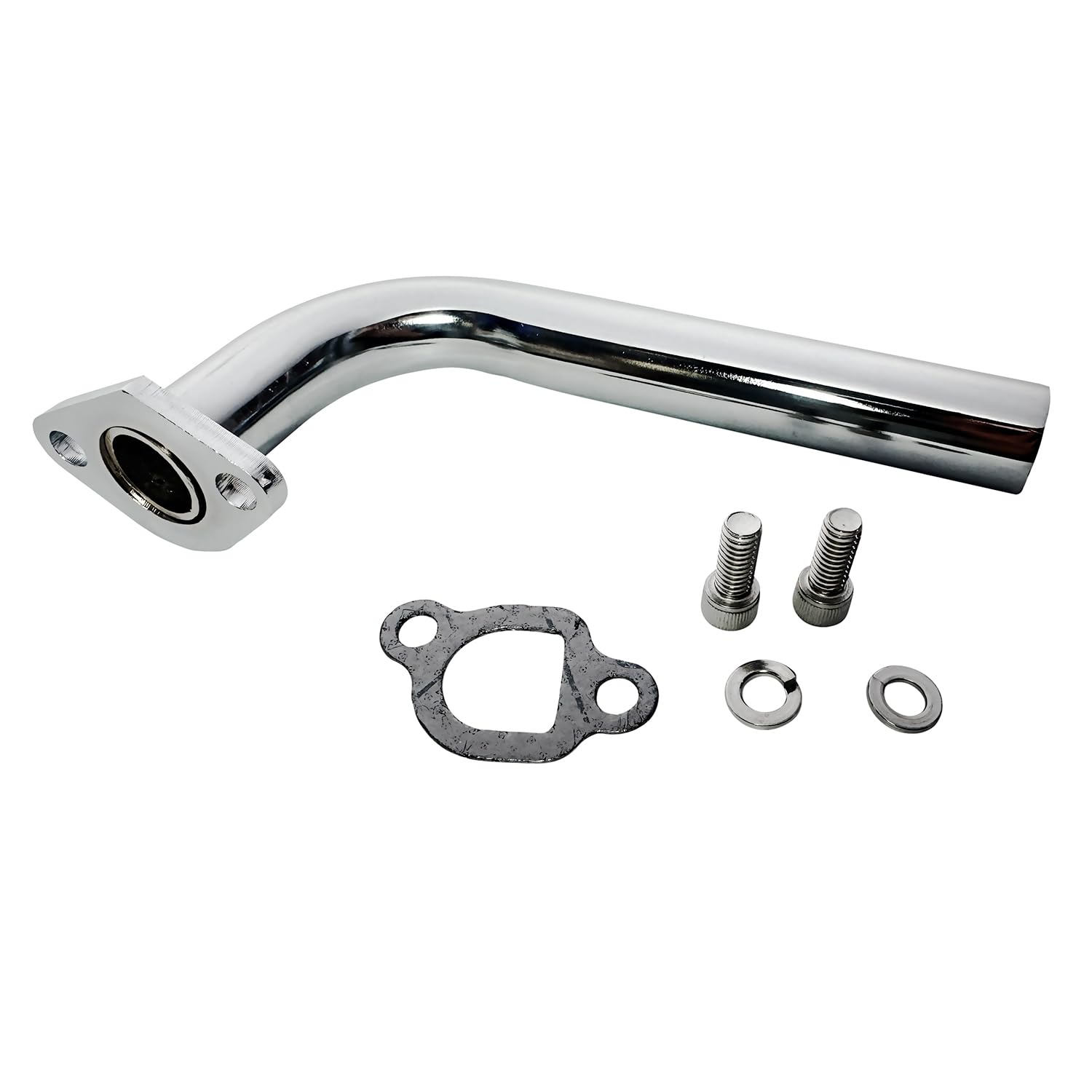 Aircmt Exhaust Headers Pipe Kit For Predator 208Cc 212Cc Go Kart,Mini Bike,Compatible With Honda Gx160 Gx200,Coleman Ct200U Ct200Ex Mb100(Chrome)