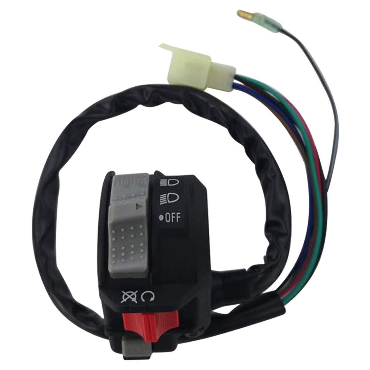 Left Handlebar Control Engine Start Run Off Headlight Switch For Yamaha Wolverine 350 Yfm350F Big Bear 350 Yfm350F/U Kodiak 400 4Wd Yfm400F Warrior 350 Yfm350X Grizzly 600 Yfm600F Moto-4 Yfm350E