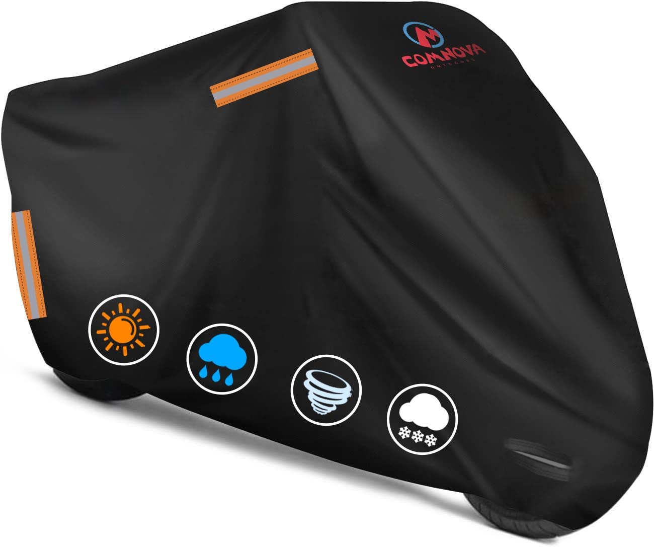 Motorcycle Cover All Season, Universal Waterproof Weather Sun Outdoor Protection Motorbike Cover, Scooter Shelter, Heavy-Duty Motorcycles Vehicle Cover, Fits Up To 96' Motors