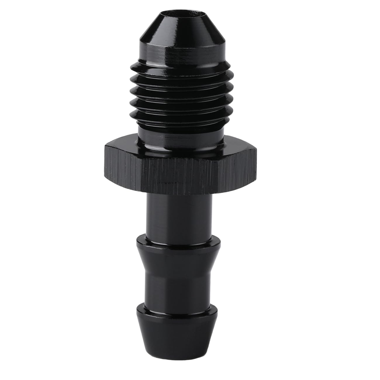 Podavelle 6An Male Flare To 3/8 Hose Barb Straight Fitting Adapter Aluminum Black