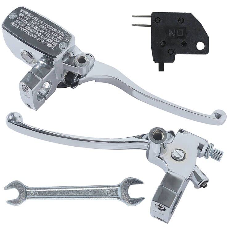 Stylemafia Universal Motorcycle 1' 25Mm Brake Clutch Master Cylinder Lever Compatible With Honda Kawasaki Suzuki Yamaha(Silver)