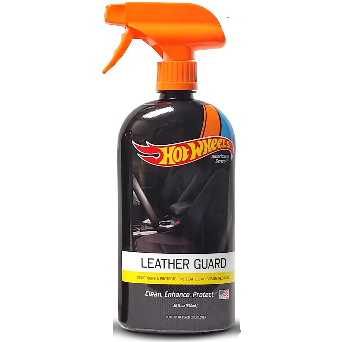 Hot Wheels Americana Series Car Leather Guard Spray — Special Uv Protection — Car Cleaning Supplies Interior — Car Care Products — Car Detailing Supplies — Interior Car Cleaner — Leather Fragrance