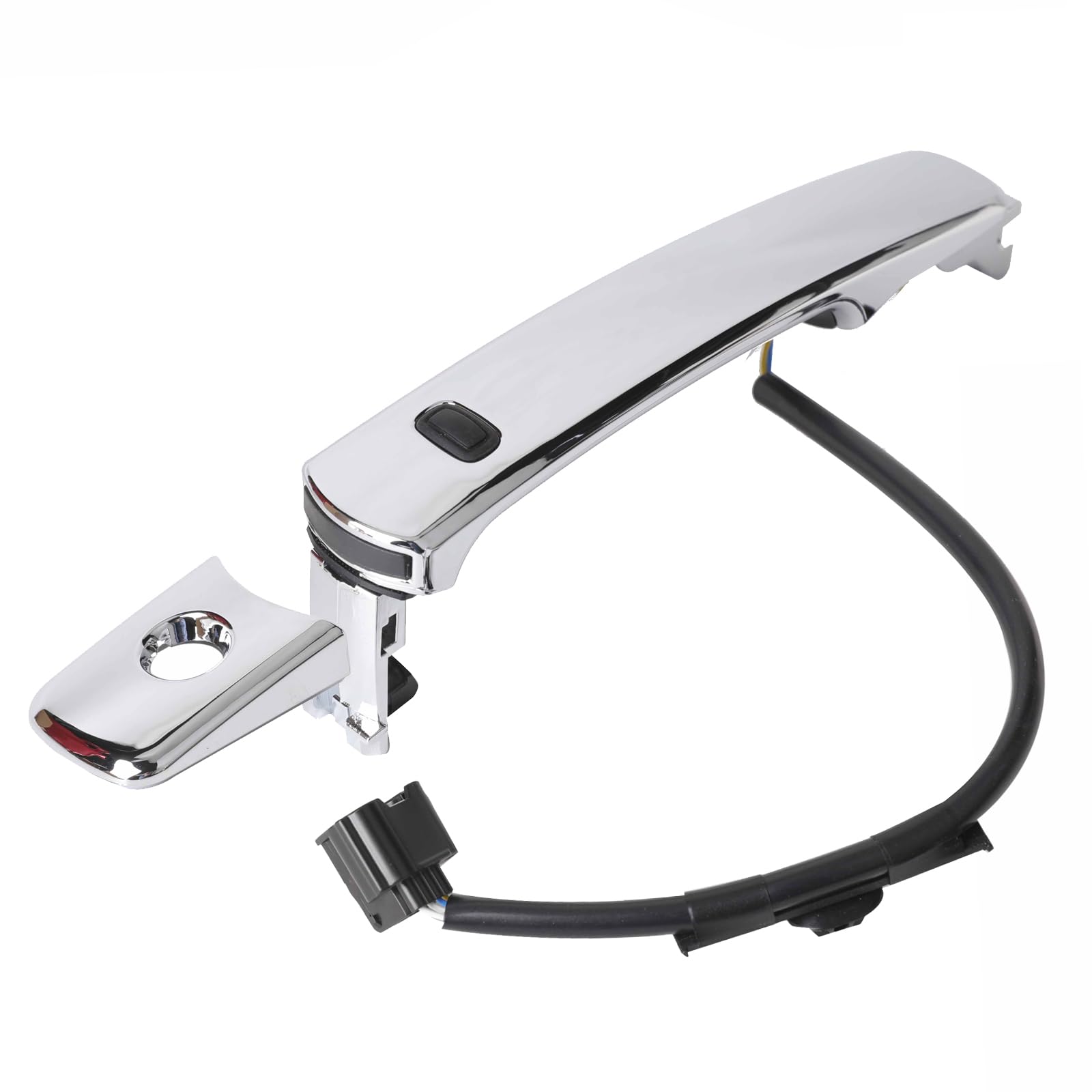 Yikesai Exterior Chrome Door Handle Front Left Driver Side, With Key Hole Smart Entry Keyless - Compatible With 2010-2013 Nissan Rogue - Replaces 80640Cz31B 80640-Cz31A, 80645-Ca000