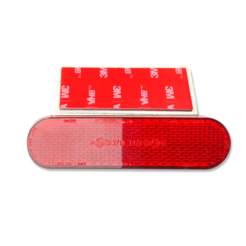 [Bar Autotech] Universal Motorcycle Safety License Plate Stick-On Reflector Mount Stainless Bracket (07_G-[3.66×0.91 In.]-40°)