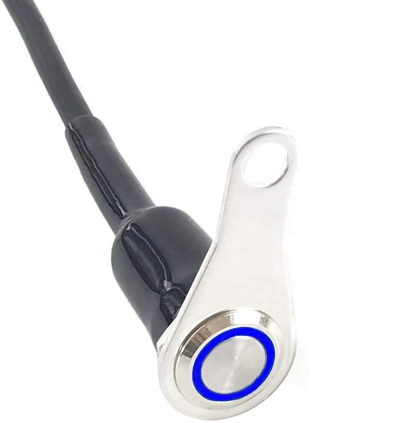 Rayana Universal Stainless Steel Led Motorcycle Switch On-Off Handlebar Adjustable Mount Waterproof Switches Button Dc12V Fog Light (Color : A-Blue- Latching Action))