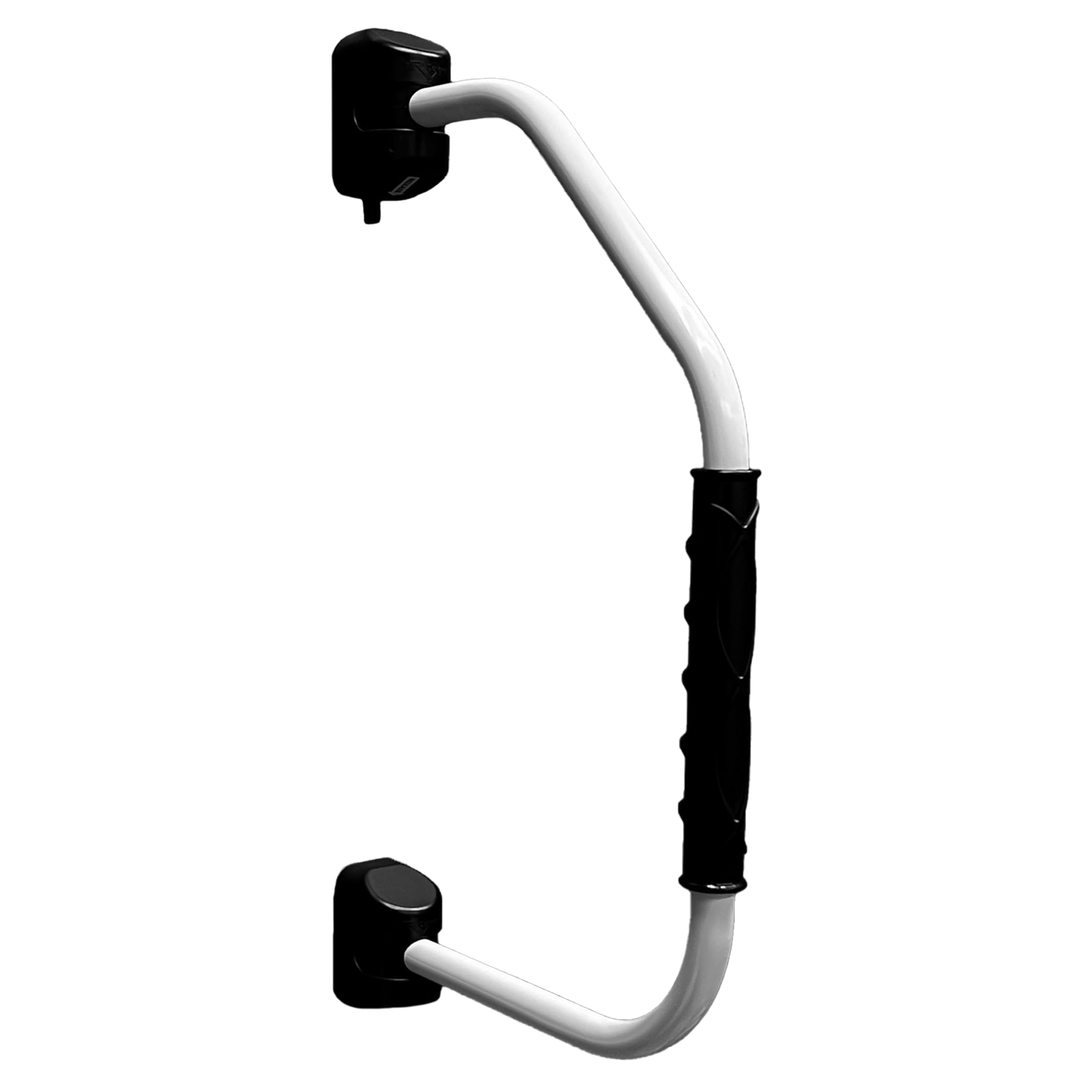 Rv Designer R127 Gripsafe Handrail Assist - Locking Folding Aluminum Grab Handle With Notched Grip - Safe Entry Assist For Rv Door - Easy Installation, 27 Inch, White