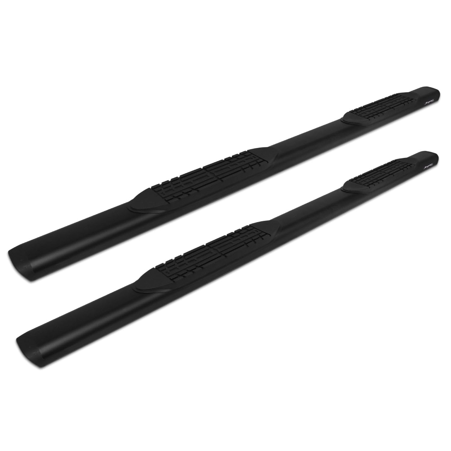 Raptor Series Running Boards Steps 5In Oval Style Black Aluminum For 07-18 Silverado Sierra 1500 Or 07-19 2500 3500 Hd Crew Cab