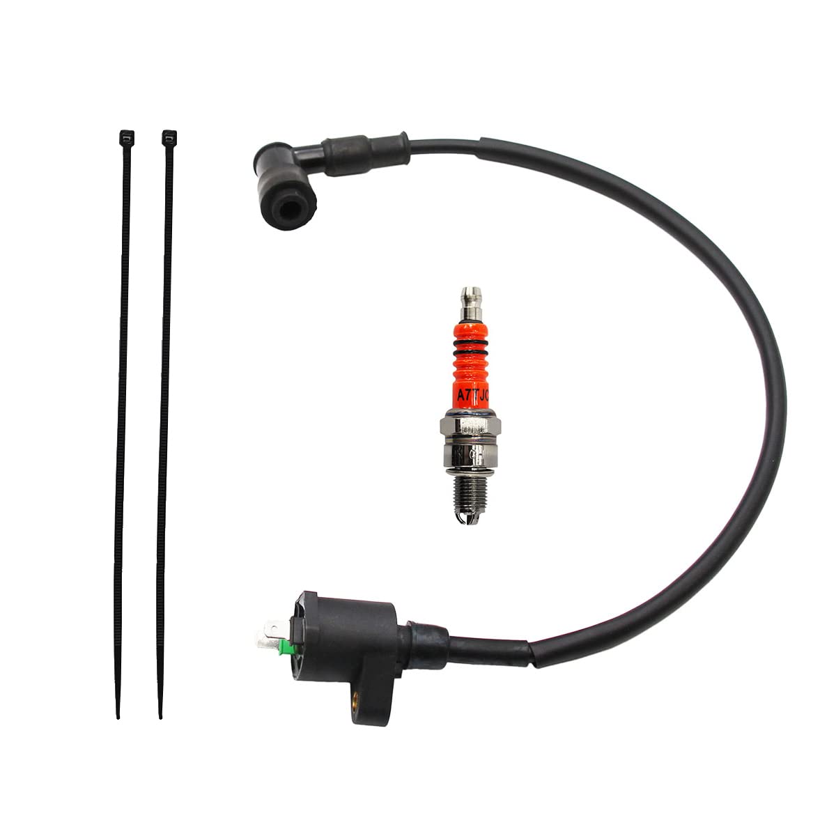 Pro Bat High Performance Ignition Coil & Spark Plug For Gy6 Scooter Go Kart 50Cc 125Cc 150Cc Pit Quad Dirt Bike Atv Dune Buggy