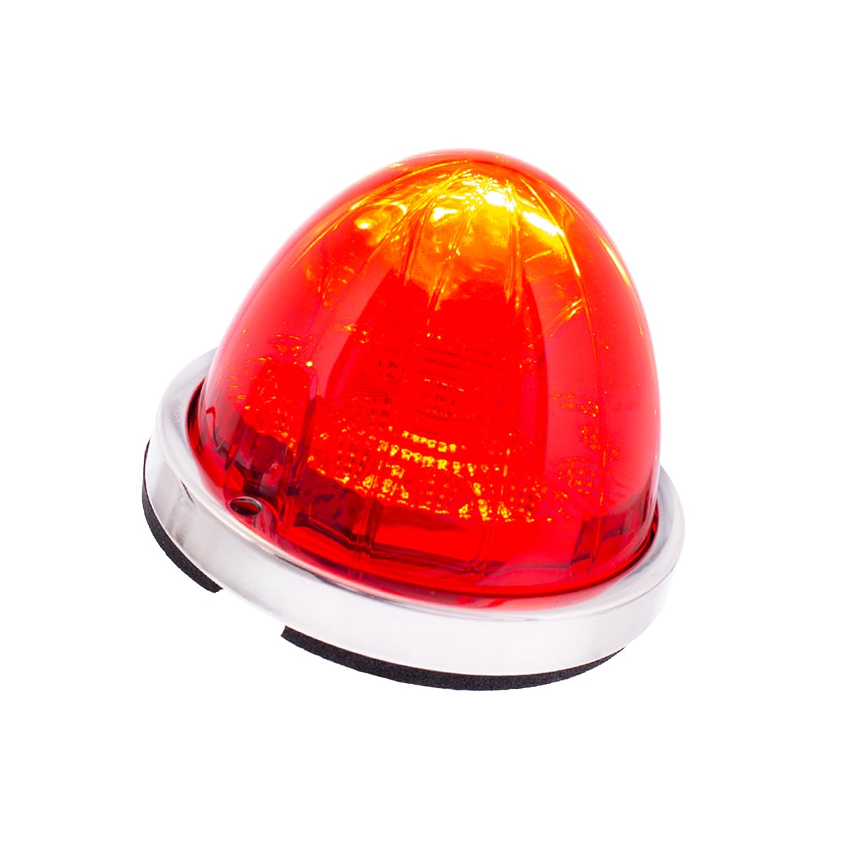 United Pacific 39658 17Led Dual Function Watermelon Clear Reflector Flush Mount Cab Light Kit W/Low Profile Bezel - Red Led/Red Lens – One Unit