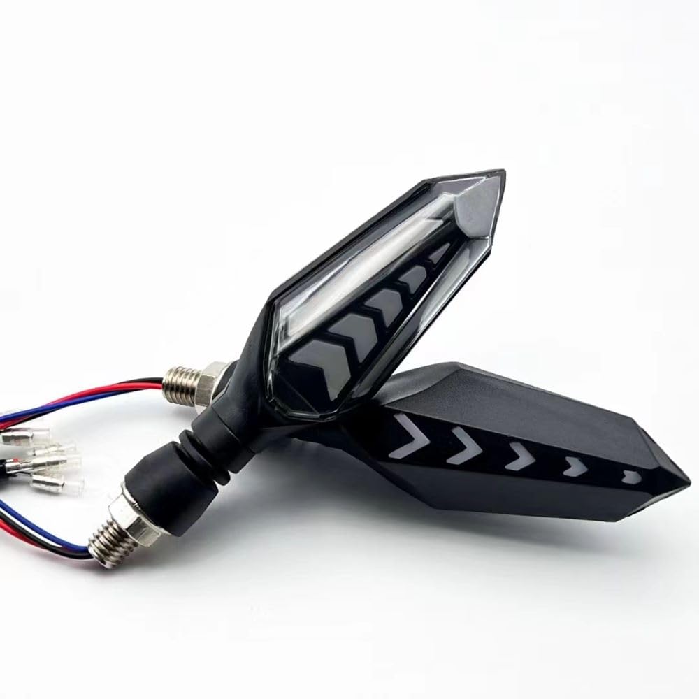 Mailaier 2Pcs Motorcycle Indicator Flowing Turn Signal Motorcycle Bicolor Flowing Turn Indicator Motorcycle Kick Scooter Off Road Four Wheel Cruiser Universal 12V Led Bulb