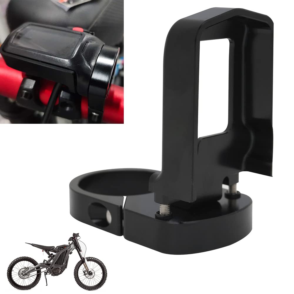 Jfg Racing Speedo Relocation Mount Bracket With Digital Display Guard Cnc Aluminum Speedometer Mount Repositioning Tool For Sur Ron X/S Segway X160/ X260 Electric Dirt Bike Ebike - Black