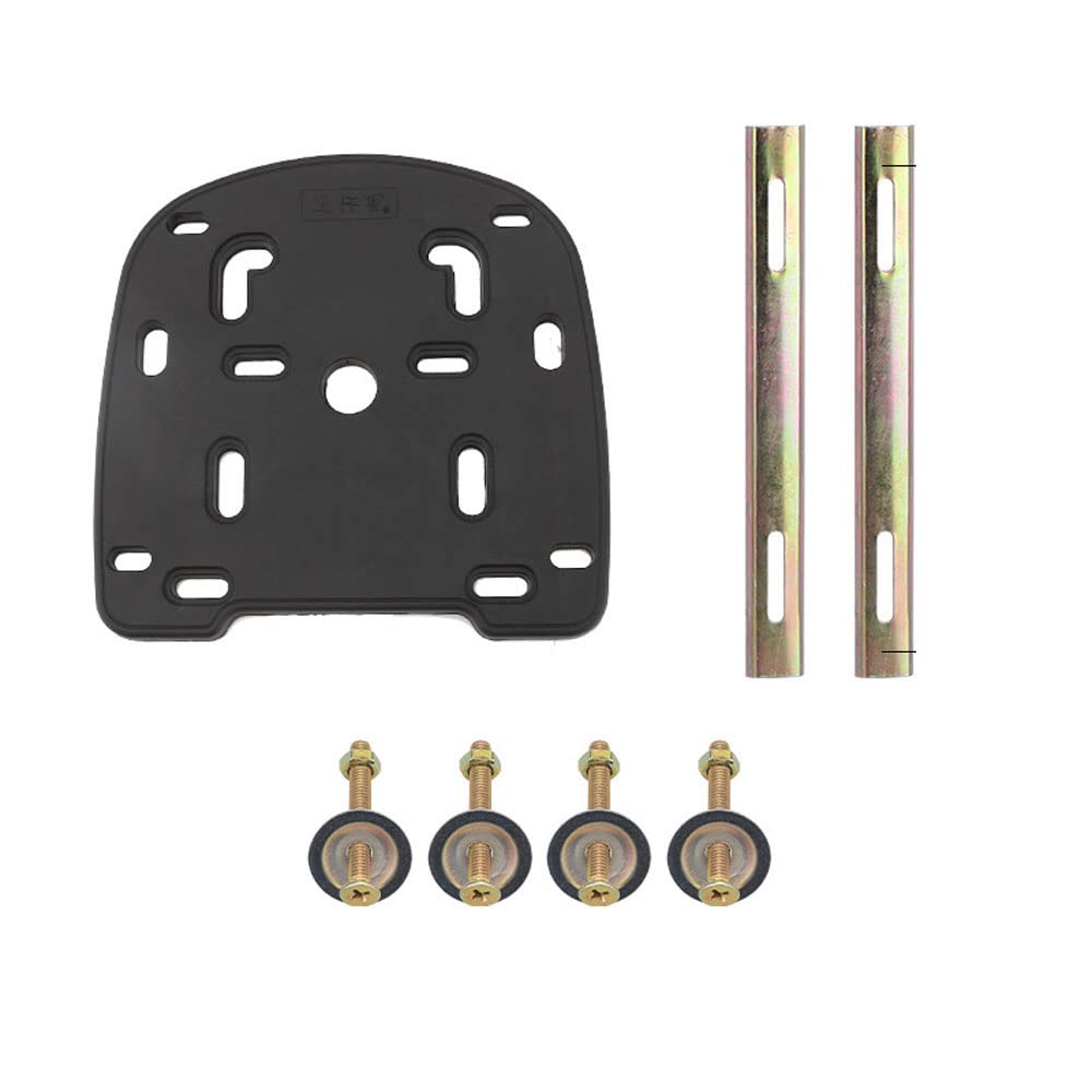 Yehveh Flat Mount Fitting Plate Adapter For Motorcycle Rear Luggage Rack Trunk Tail Box Top Cases Carrier Holder Shelf Quick Release Stamping Bottom Base With Screws For Motorbikes Electric Bicycle