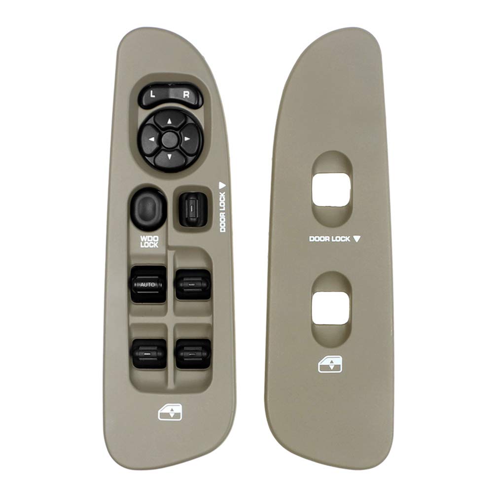 Driver & Passenger Power Window Switch And Bezel 56049805Ab For 2002-2009 Dodge Ram 1500 2500 3500, 2001-2004 Dodge Dakota, 2001-2003 Dodge Durango,2005-2009 Dodge Sprinter 2500 3500 (Taupe)