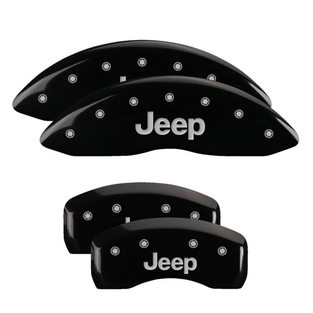 Mgp Caliper Covers 42021Sjepbk Jeep Black Powder Coat Finish, Silver Characters, Set Of 4