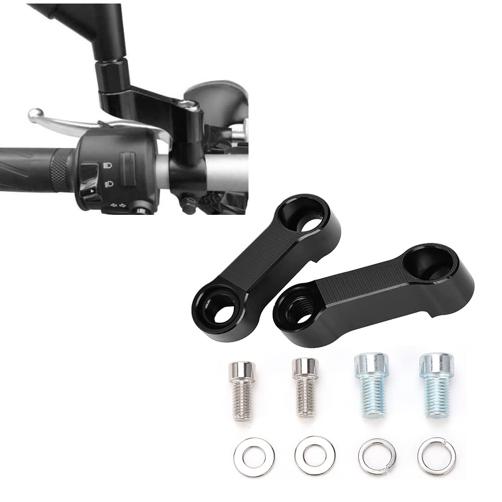 Watris Veiyi Motorcycle Mirror Extenders, Motorcycle Rearview Mirror Adapter, Aluminum Alloy Mirror Adapter, Motorcycle Mirror Mount Riser Extender For M10 Or M8 Mounting Apertures Motorcycles