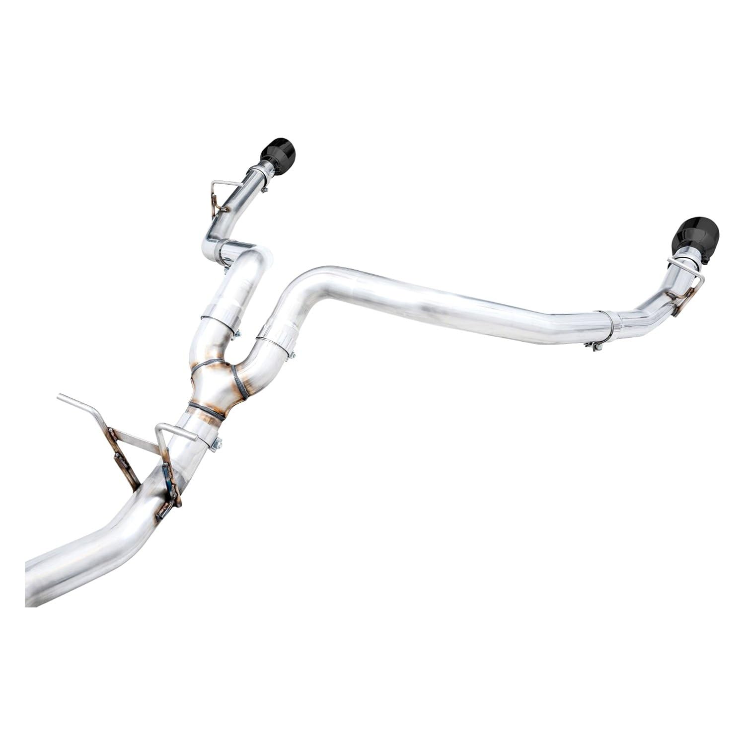 Awe Tuning 19-21 Ram 1500 5.7L (W/Cutouts) 0Fg Dual Rear Exit Cat-Back Exhaust - Diamond Black Tips - 3015-33006