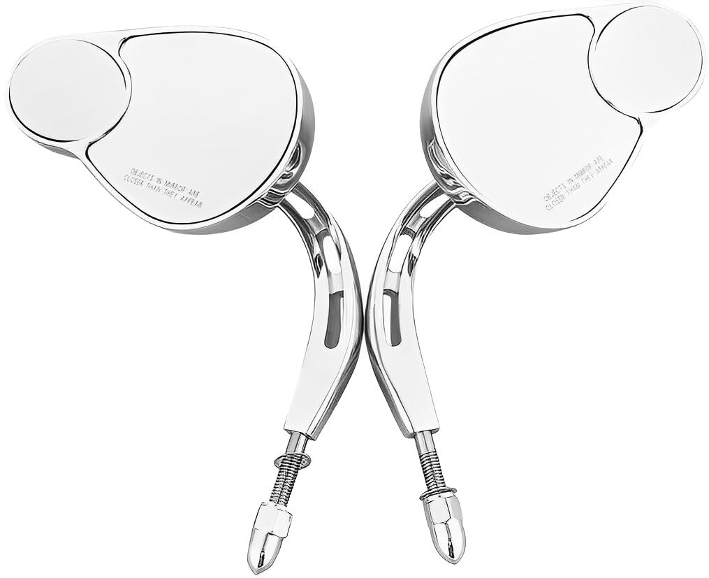 Vpzmt Rearview Mirrors/Split Vision Mirrors Fits For Harley Davidson Most Models Road King Street Glide Road Glide Softail Iron 883 Iron 1200 Deluxe Fatboy Sport Glide Xg500 Xg750 1982-2022 (Chrome)