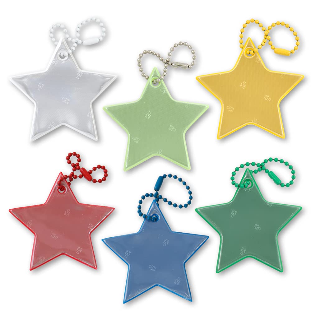 Funflector Safety Reflector - Star - Summer Mix - 6-Pack