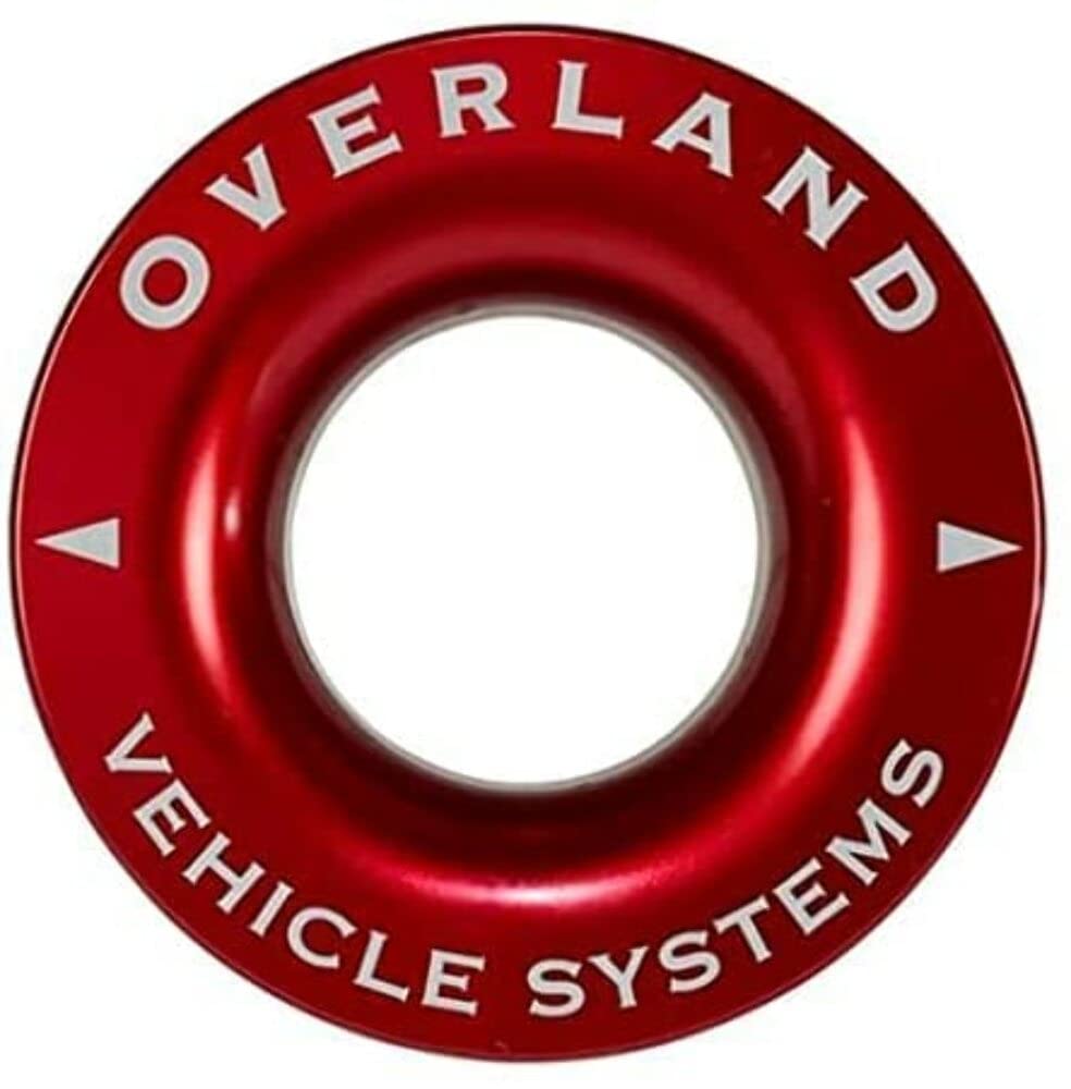 Overland Vehicle Systems Recovery Ring 2.5' 10,000 Lb. Red With Storage Bag - T6 6061 Aircraft Grade Aluminum - For Use For Truck, Suv, Atv And Utv