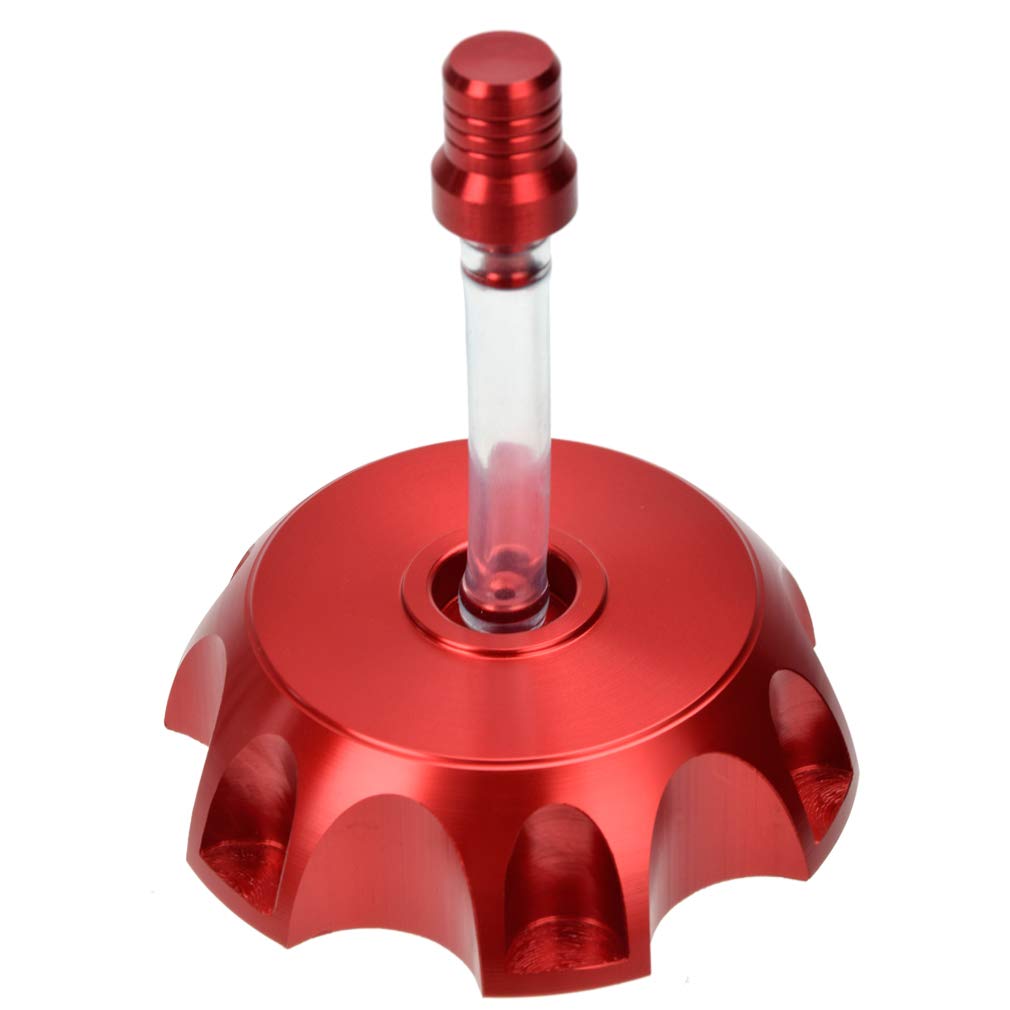 Hiaors Cnc Aluminum Gas Fuel Tank Cap With Breather Valve For 50Cc 70Cc 90Cc 110Cc Apollo Rfz Coolster Peace Moto 125Cc 140Cc 150Cc 160Cc Pit Dirt Bike Motorcycle Red