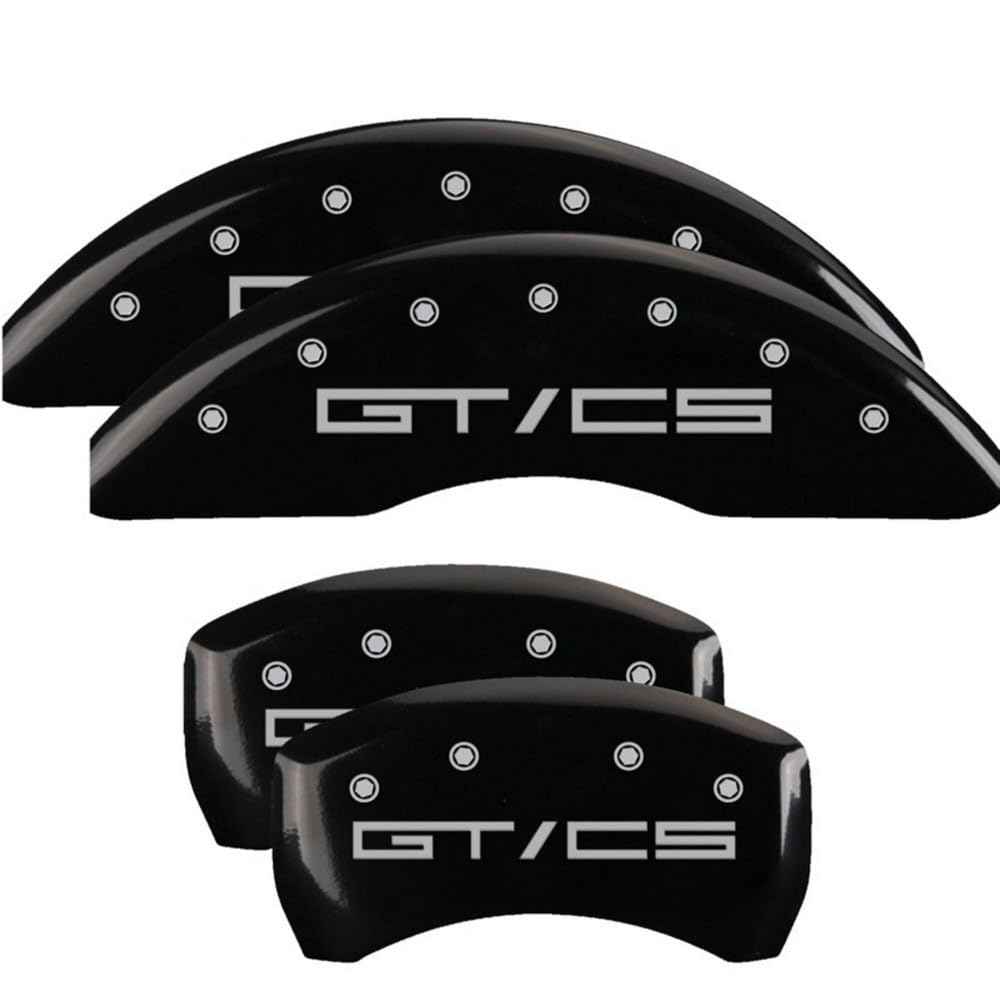 Mgp Caliper Covers 10201Sgtcbk Mustang Gt/Cs Black Powder Coat Finish, Silver Characters, Set Of 4