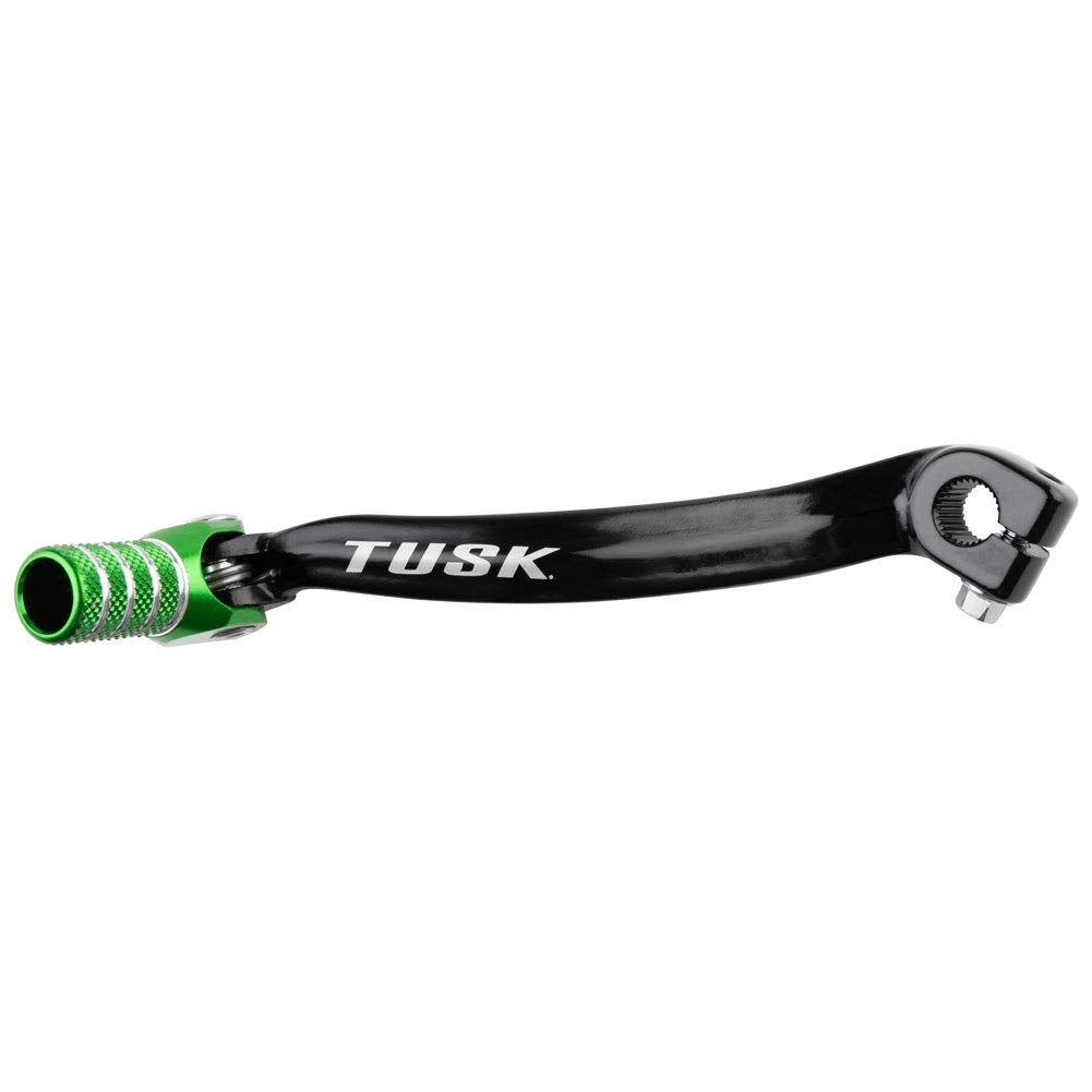 Tusk Folding Shift Lever Black/Green Tip - Fits: Kawasaki Kx85 2001-2013