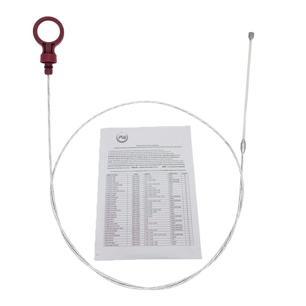Automatic Transmission Dipstick For Chrysler Jeep Dodge - Level Tool With Directions Check Auto Trans Fluid Oil Level -Dealer #S : 8863B, 9336, 9336A, 42Rle, Nag1, 62Te 2.7 3.5 3.6 3.7 5.7 6.1 6.4