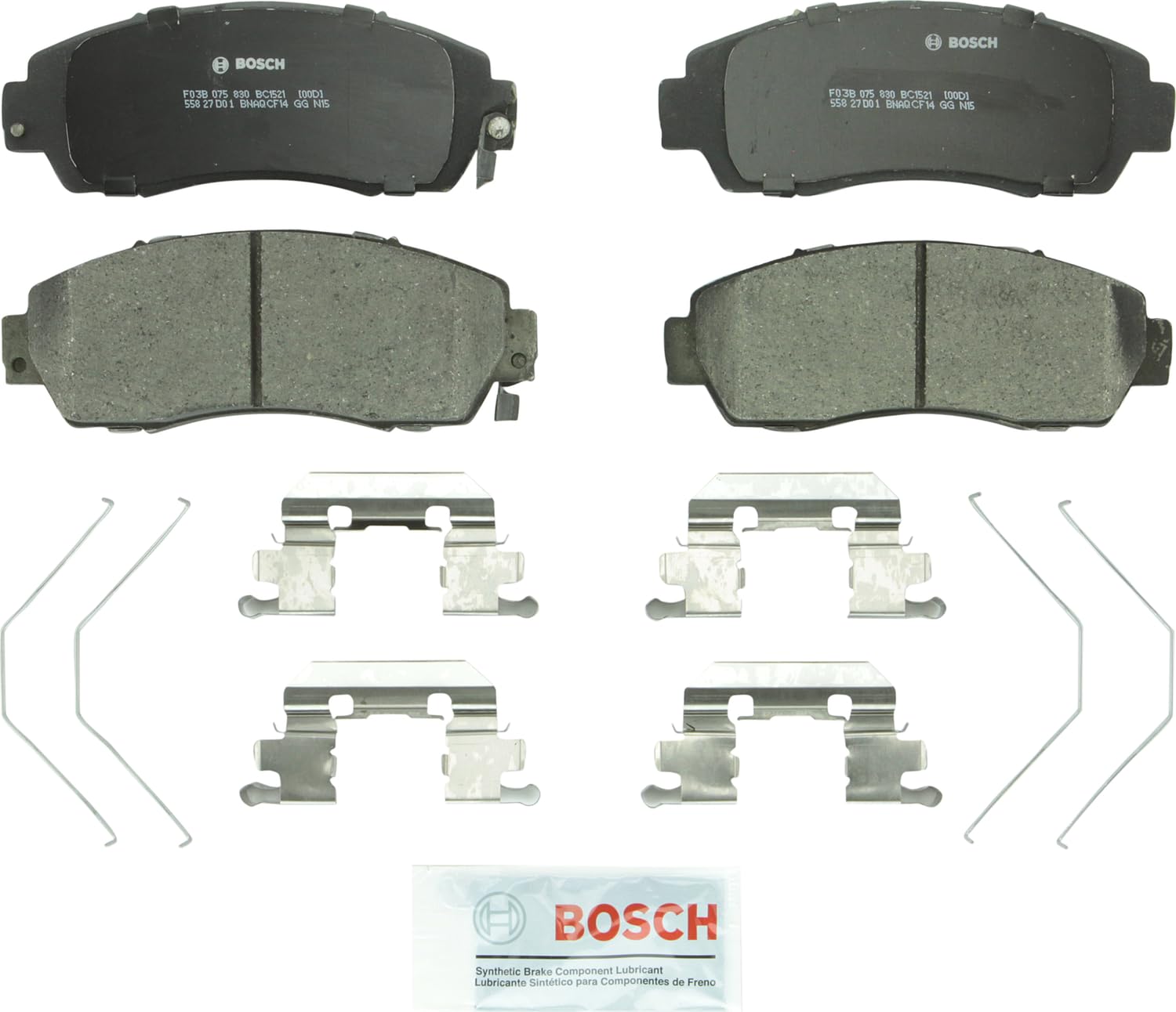 Bosch Bc1521 Quietcast Premium Ceramic Disc Brake Pad Set - Compatible With Select Acura Rdx, Tlx; Honda Accord Crosstour, Cr-V, Crosstour, Odyssey, Passport; Subaru Legacy; Front