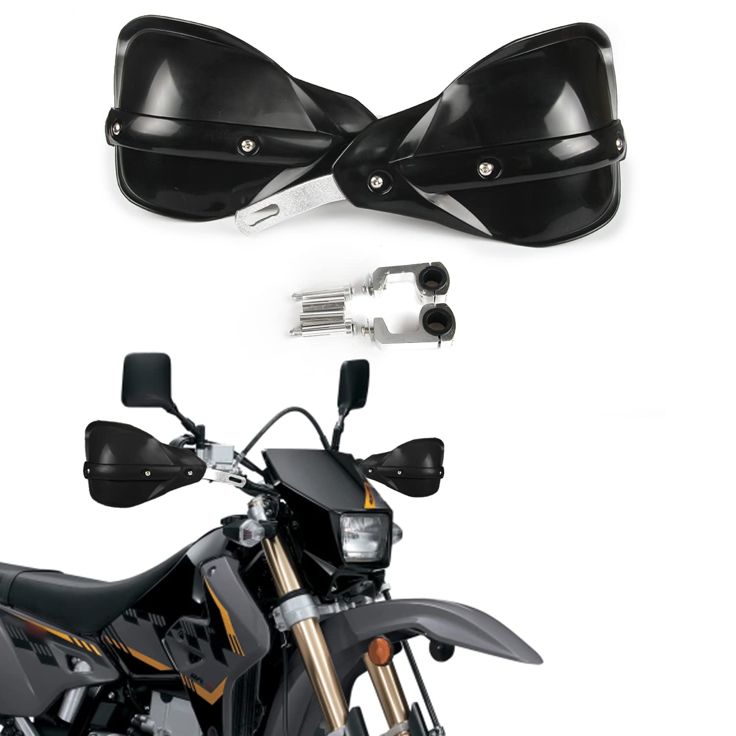 Anxin Dirt Bike Handguards Hand Guards Motorcycle 7/8' 22Mm And 11/8' 28Mm Handlebars Universal For Klr650 Dr650 Drz400Sm Tw200 Xr650L Xt250 Klx300 Trx 400Ex Yfz450 Atv Motocross Black