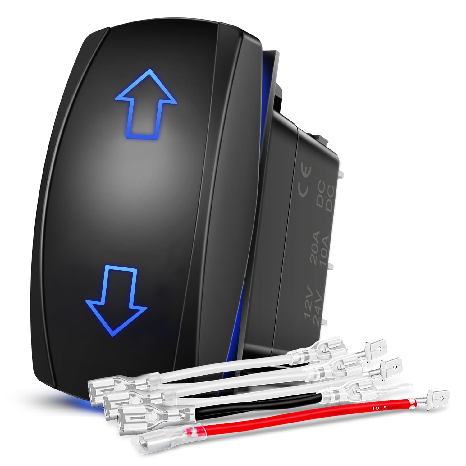 Nilight Arrows Motor Polarity Reverse Momentary Rocker Switch Dpdt 20A 12V 24V 7Pin (On) Off (On) Switch Toggle Wire Up Down Carling Switch For Car Boat Truck Linear Actuator Trailer