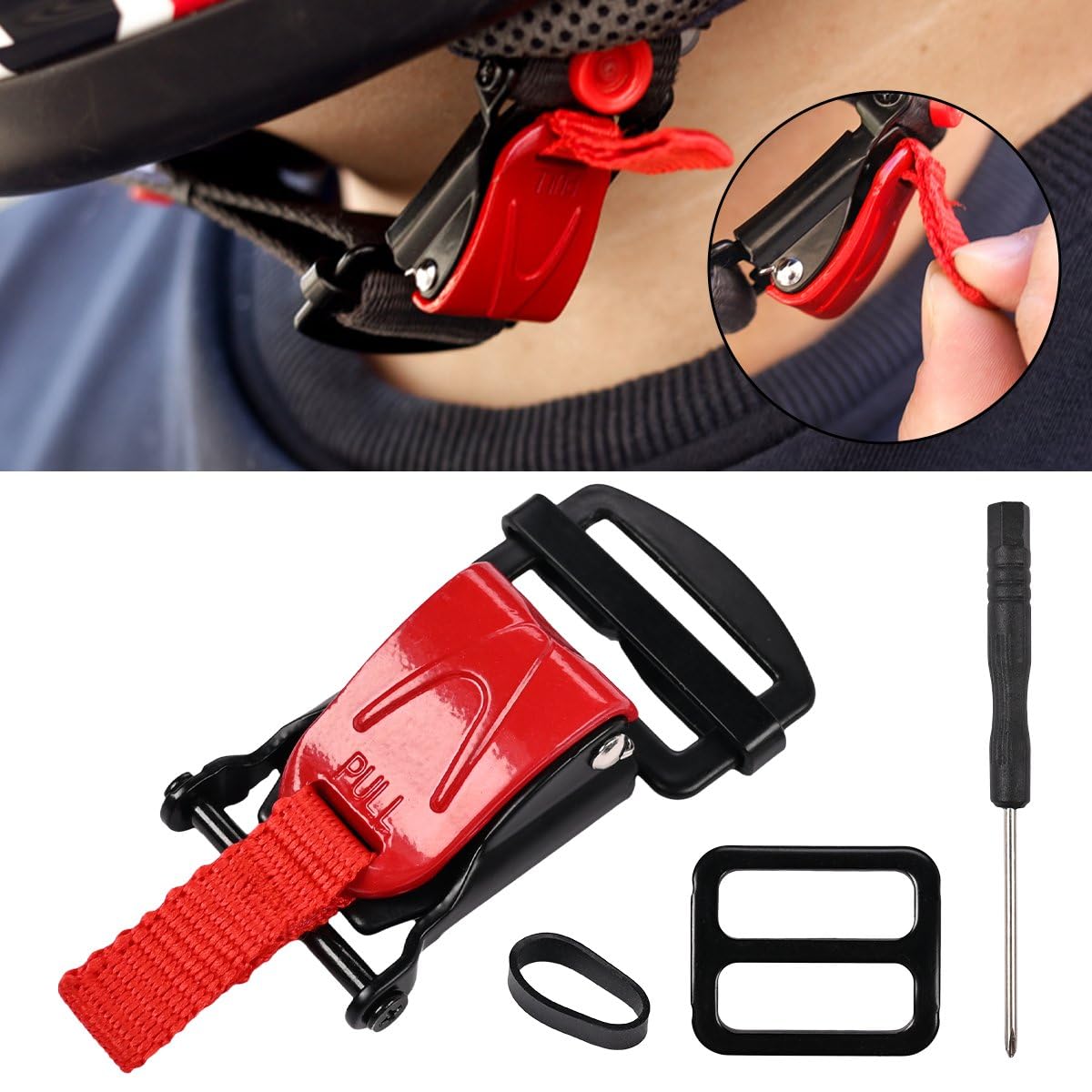 Oicctbf Helmet Quick Release Buckle Kit, Quick Release Helmets Chin Strap Buckle Compatible With Half, 3/4, Full Face Helmet, Motorcycle Helmet Speedy Clip Chin Strap