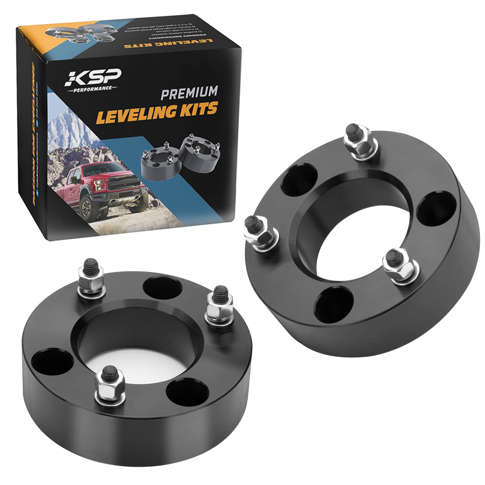 Ksp 2.5' Leveling Lift Kits For F150 2004-2025, 2.5In Front Chassis Level Kit Compatible With Expedition 2003-2018, Mark Lt, 2Pcs Auminum Suspension Strut Spacers Work On Shock Absorber