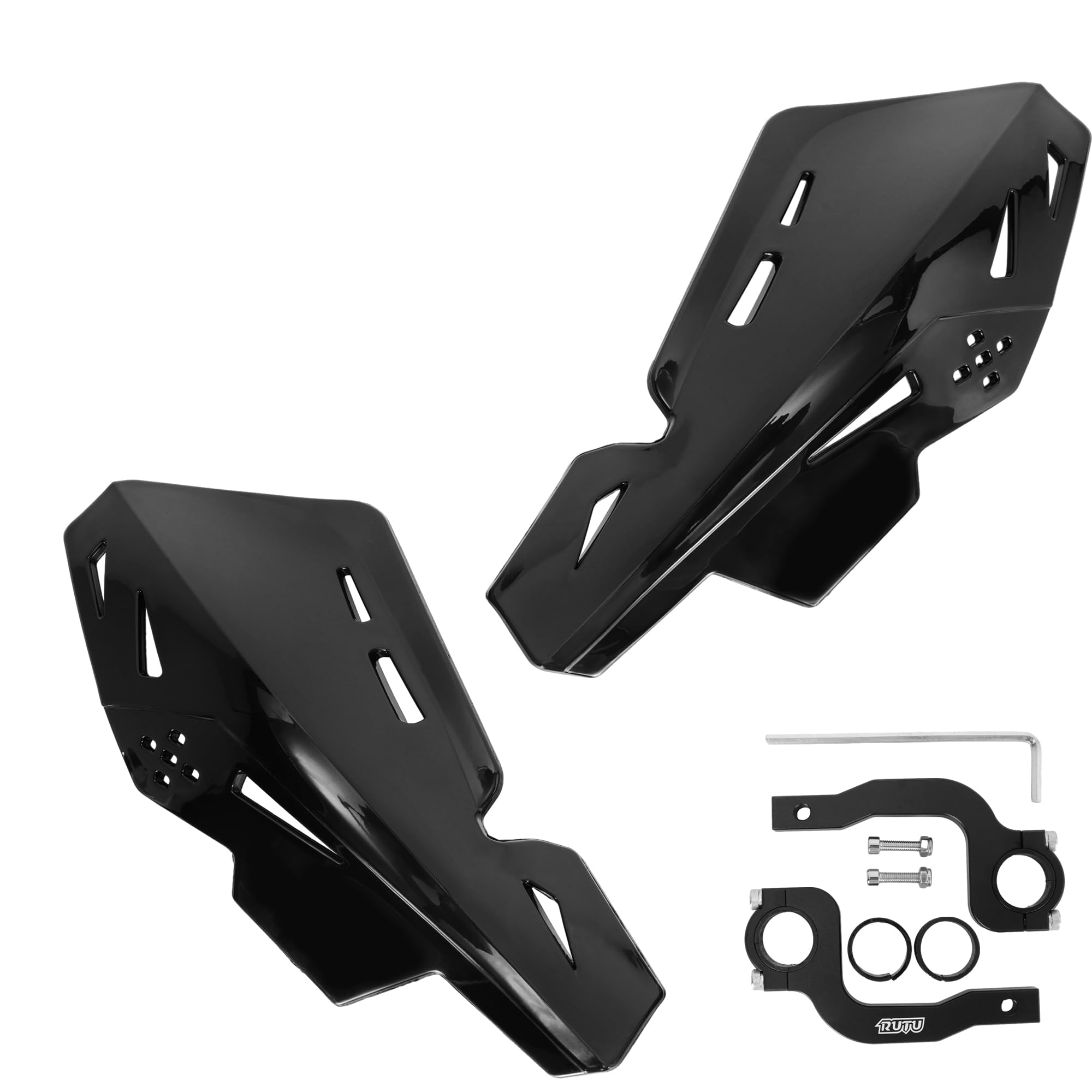 Rutu 7/8' 22Mm And 1 1/8' 28Mm Universal Motorcycle Hand Guards With Cnc Bracket For Dirt Bikes Off-Road Atv Motorcross Enduro E-Bikes Crf450R 450X 300L Crf250L Yz250 Yz125 Ttr125Le Ttr250 - Black