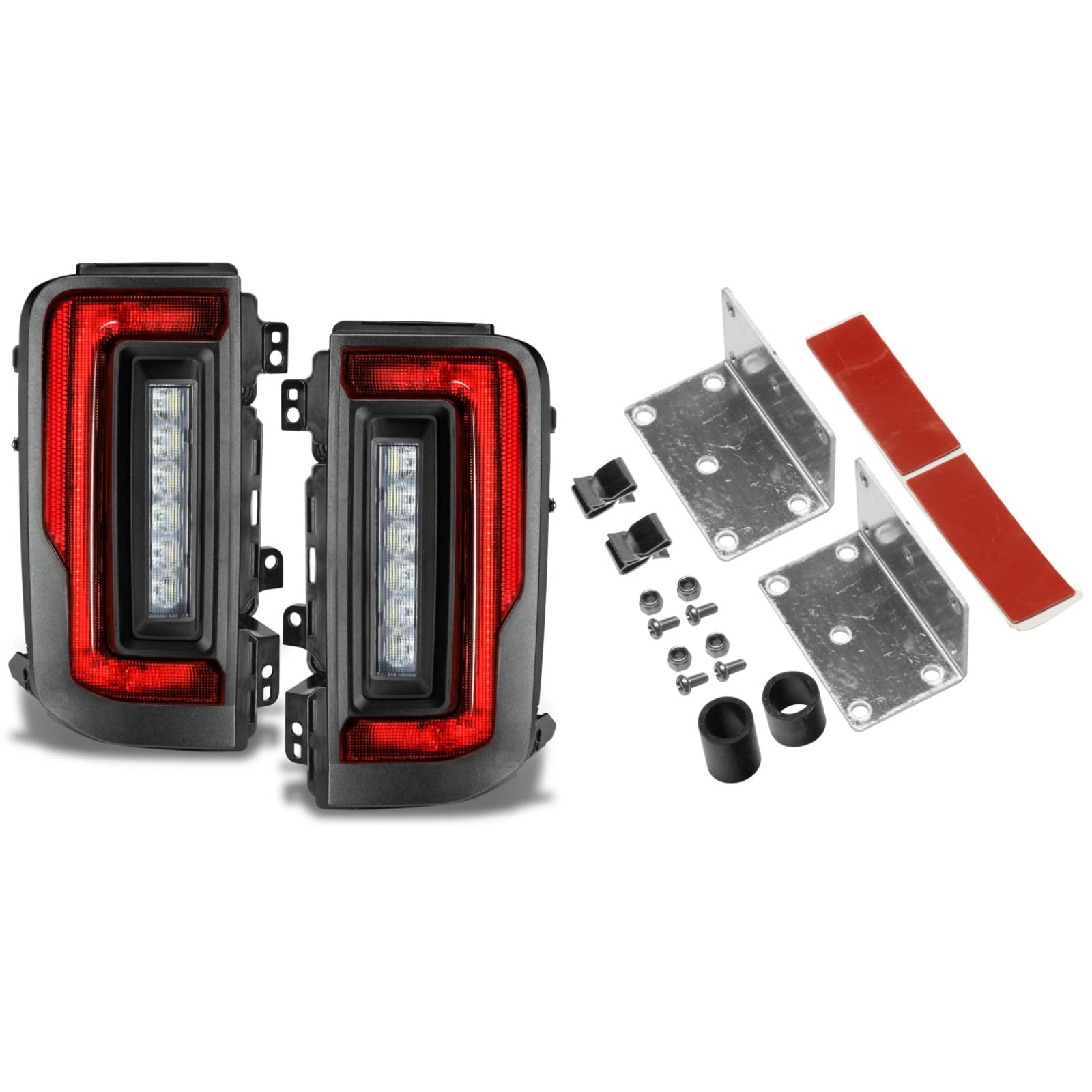 Oracle Lighting 5892-504 Pair Of Standard Red Flush Style Lensless Led Tail Lights Fits 2021 2024 Bronco - Low-Profile Attractive Design, High-Powered Reverse Light