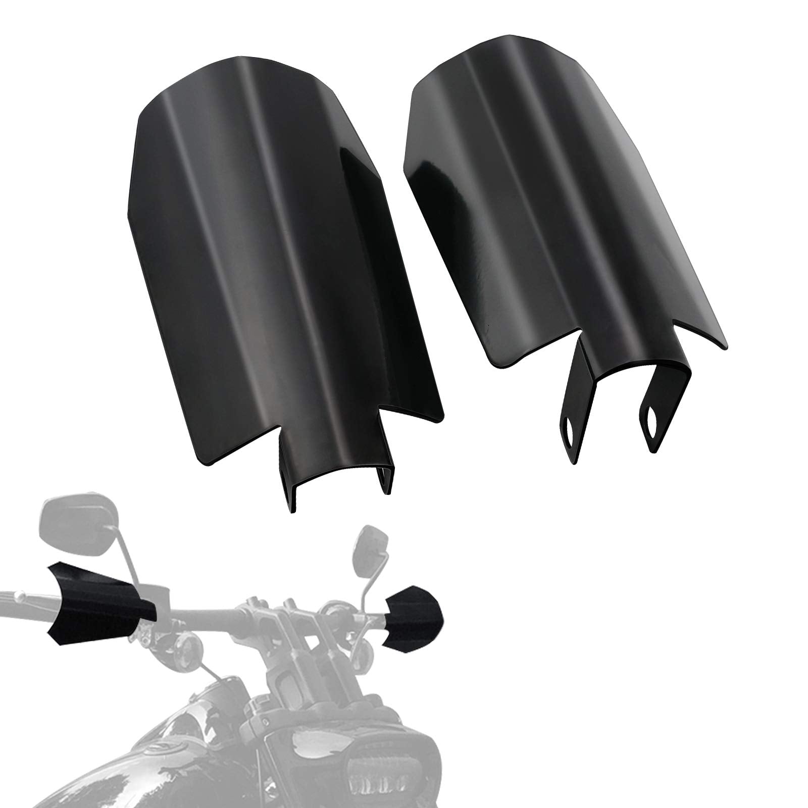 Starknightmt Motorcycle Handguards Black Coffin Cut Stainless Steel Hand Guards Compatible With 2006-2022 Touring Models Road Glide Street Glide Road King Heritage Classic With Cable Clutch (Large)